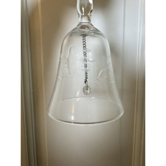 Vintage PRINCESS HOUSE Etched Clear Crystal Glass Bell 6" - Picture 2 of 7